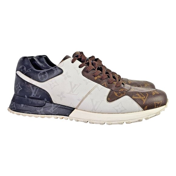 LOUIS VUITTON Monogram LV Sneakers Shoes Mens Lace Up Run Away UK 10 / US 11 - Picture 1 of 13